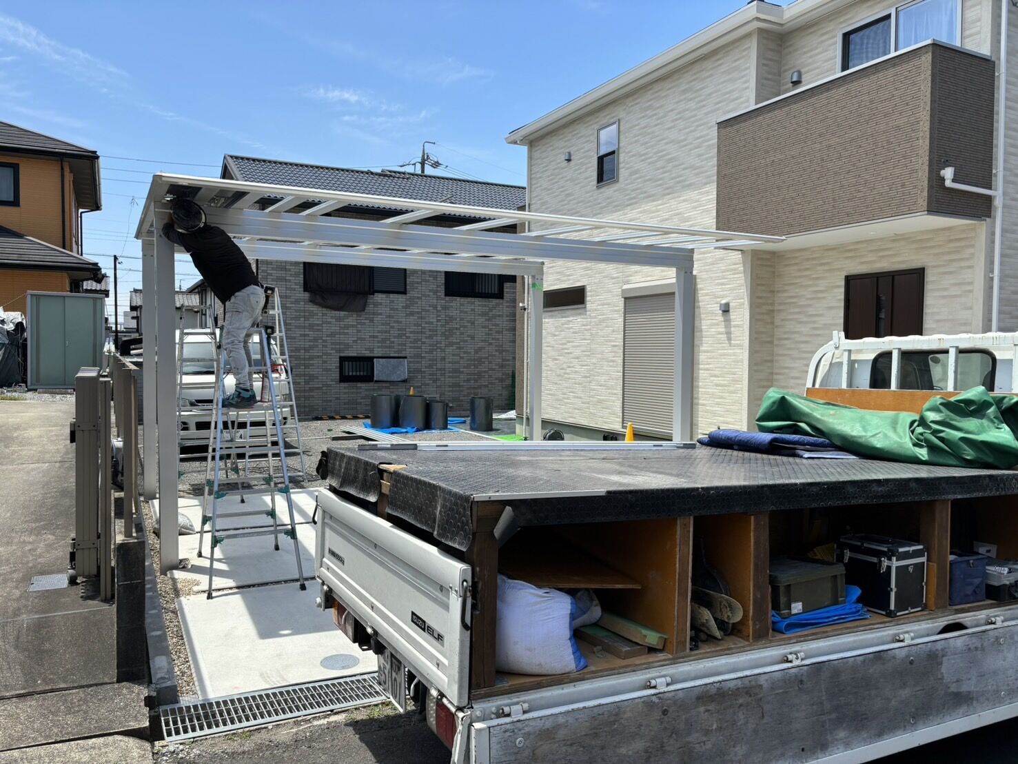 尾張旭市U様邸　リンクストーン樹脂舗装工事＋モルタル階段新設