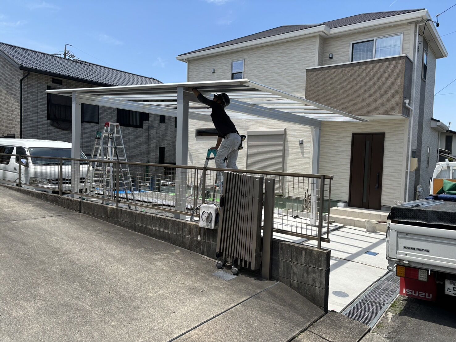 尾張旭市U様邸　リンクストーン樹脂舗装工事＋モルタル階段新設