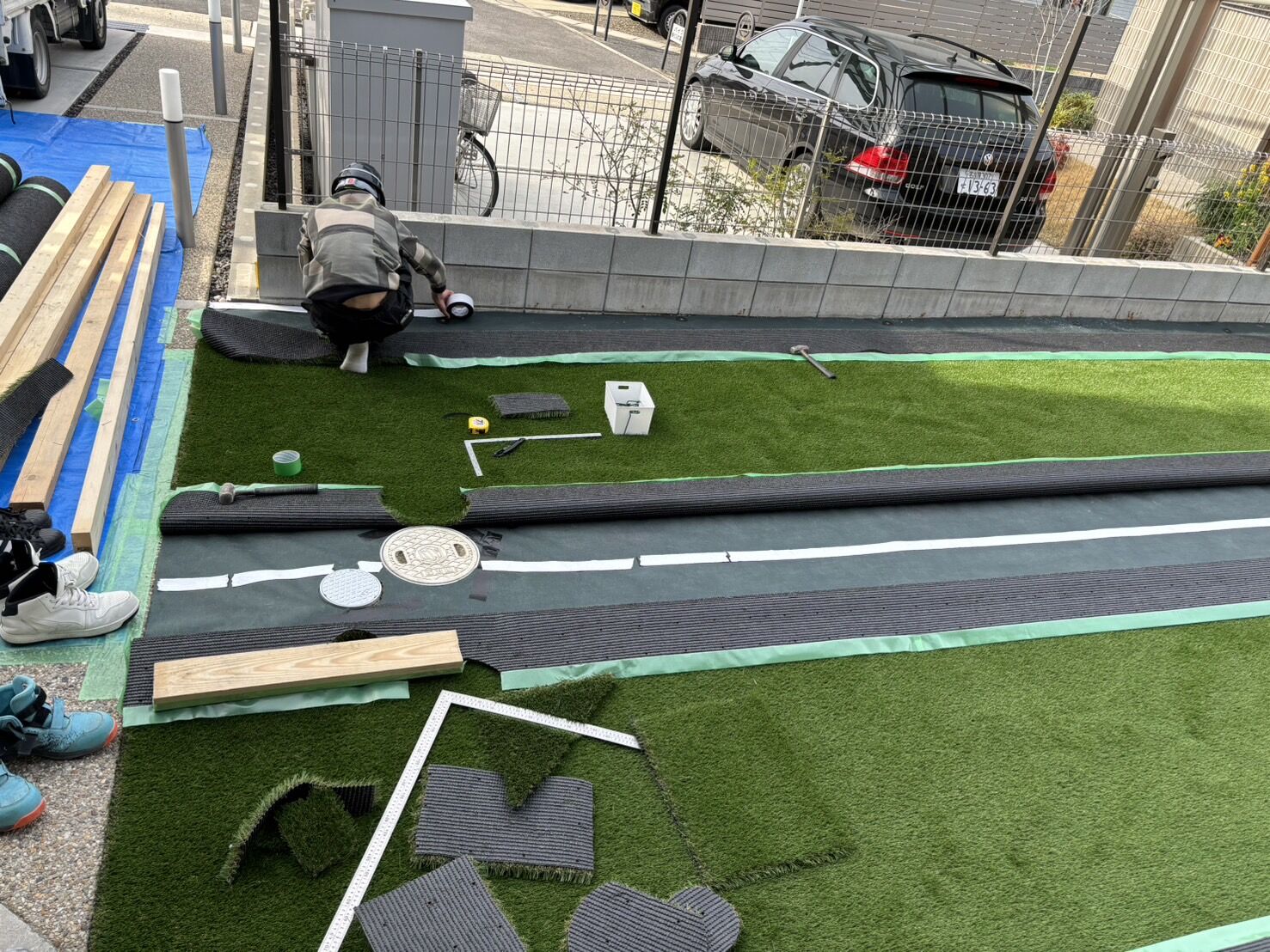 尾張旭市U様邸　リンクストーン樹脂舗装工事＋モルタル階段新設