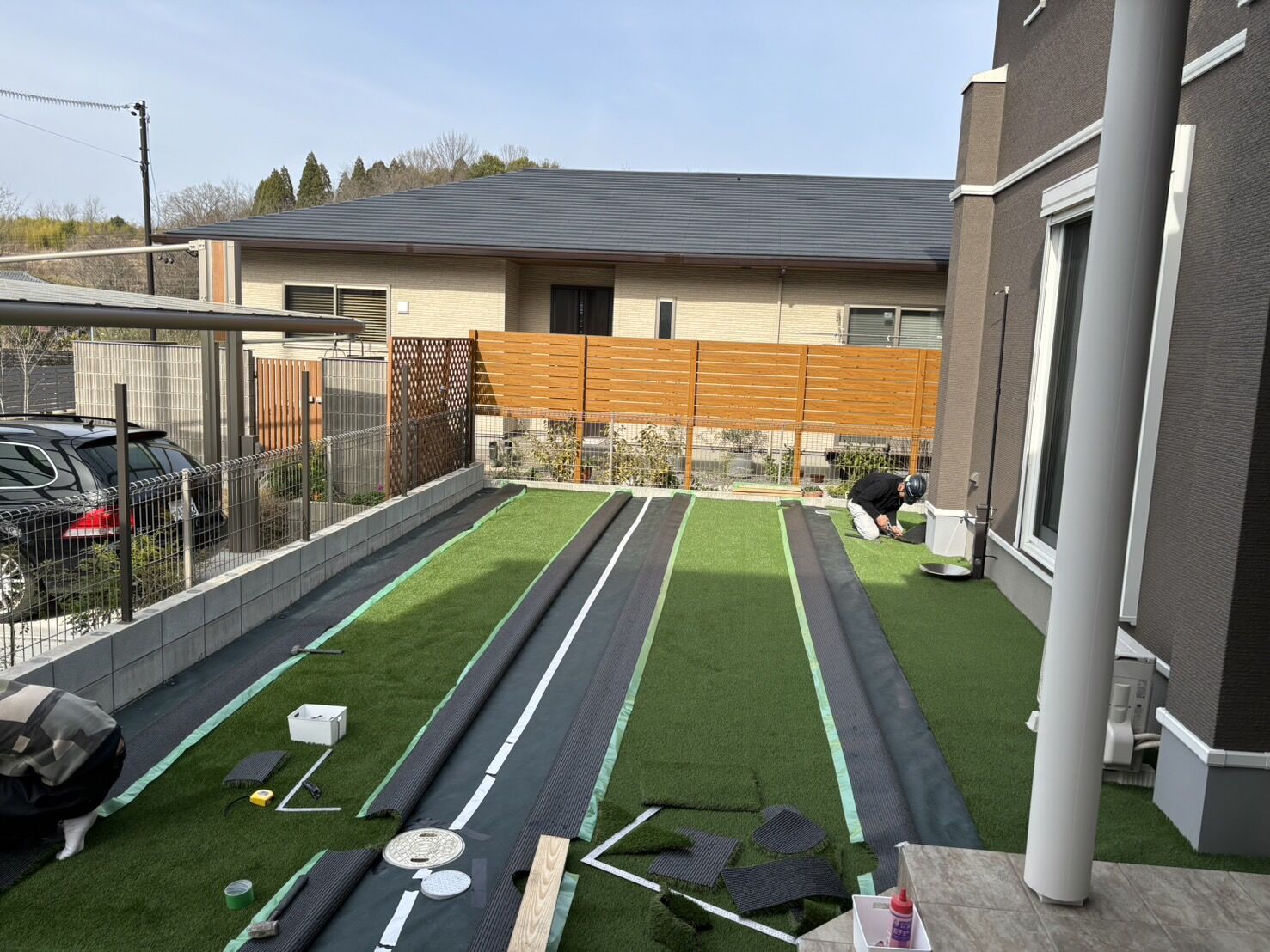 尾張旭市U様邸　リンクストーン樹脂舗装工事＋モルタル階段新設