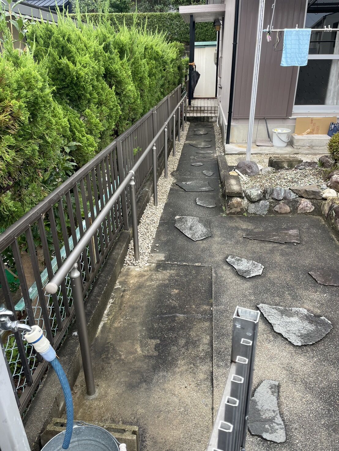 尾張旭市U様邸　リンクストーン樹脂舗装工事＋モルタル階段新設