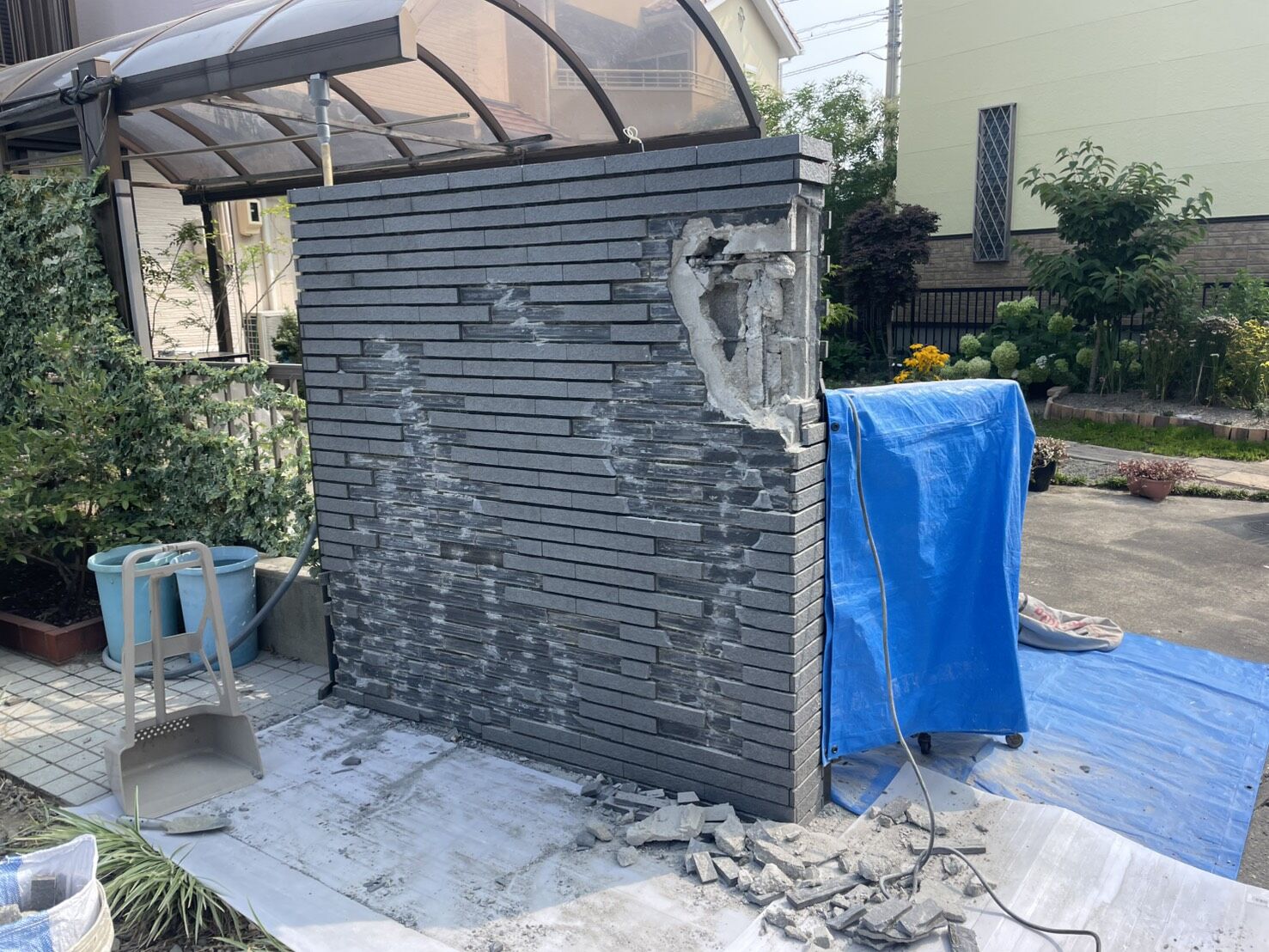 尾張旭市U様邸　リンクストーン樹脂舗装工事＋モルタル階段新設
