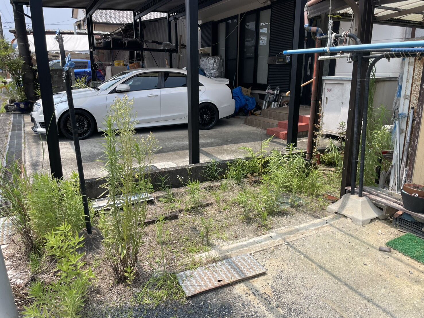 尾張旭市U様邸　リンクストーン樹脂舗装工事＋モルタル階段新設