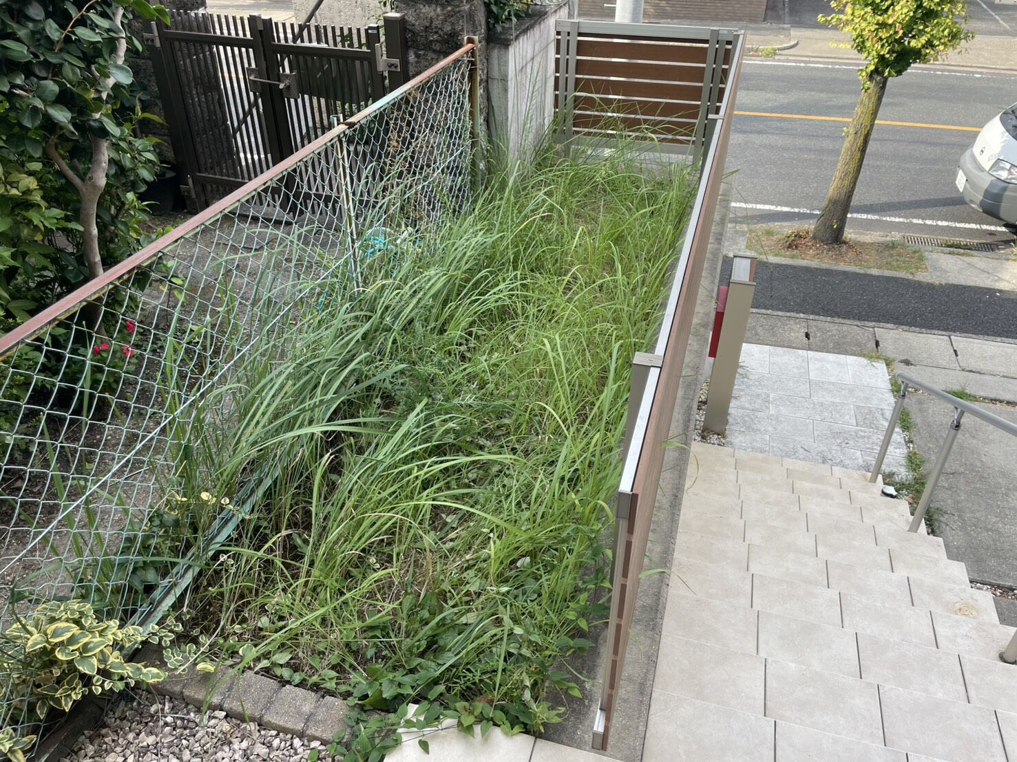 尾張旭市U様邸　リンクストーン樹脂舗装工事＋モルタル階段新設