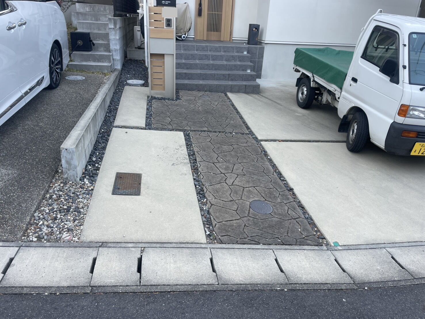 尾張旭市U様邸　リンクストーン樹脂舗装工事＋モルタル階段新設