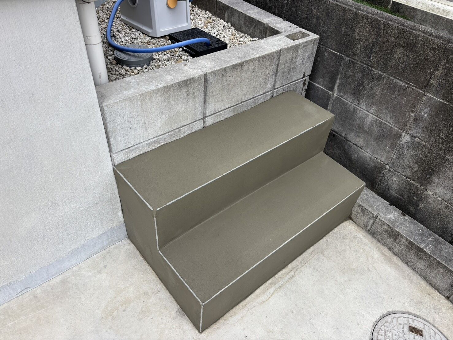 尾張旭市U様邸　リンクストーン樹脂舗装工事＋モルタル階段新設